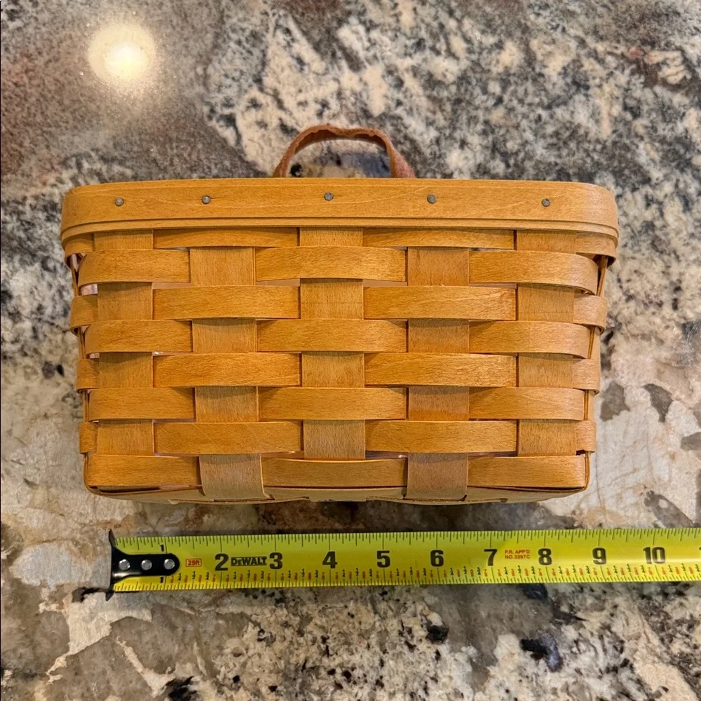 Longaberger handwoven wooden hanging basket
